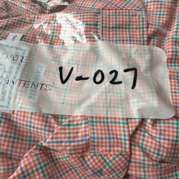 Southern Tide Performance XXL Orange/Green/Blue Plaid Long Sleeve Shirt - Picture 6 of 6